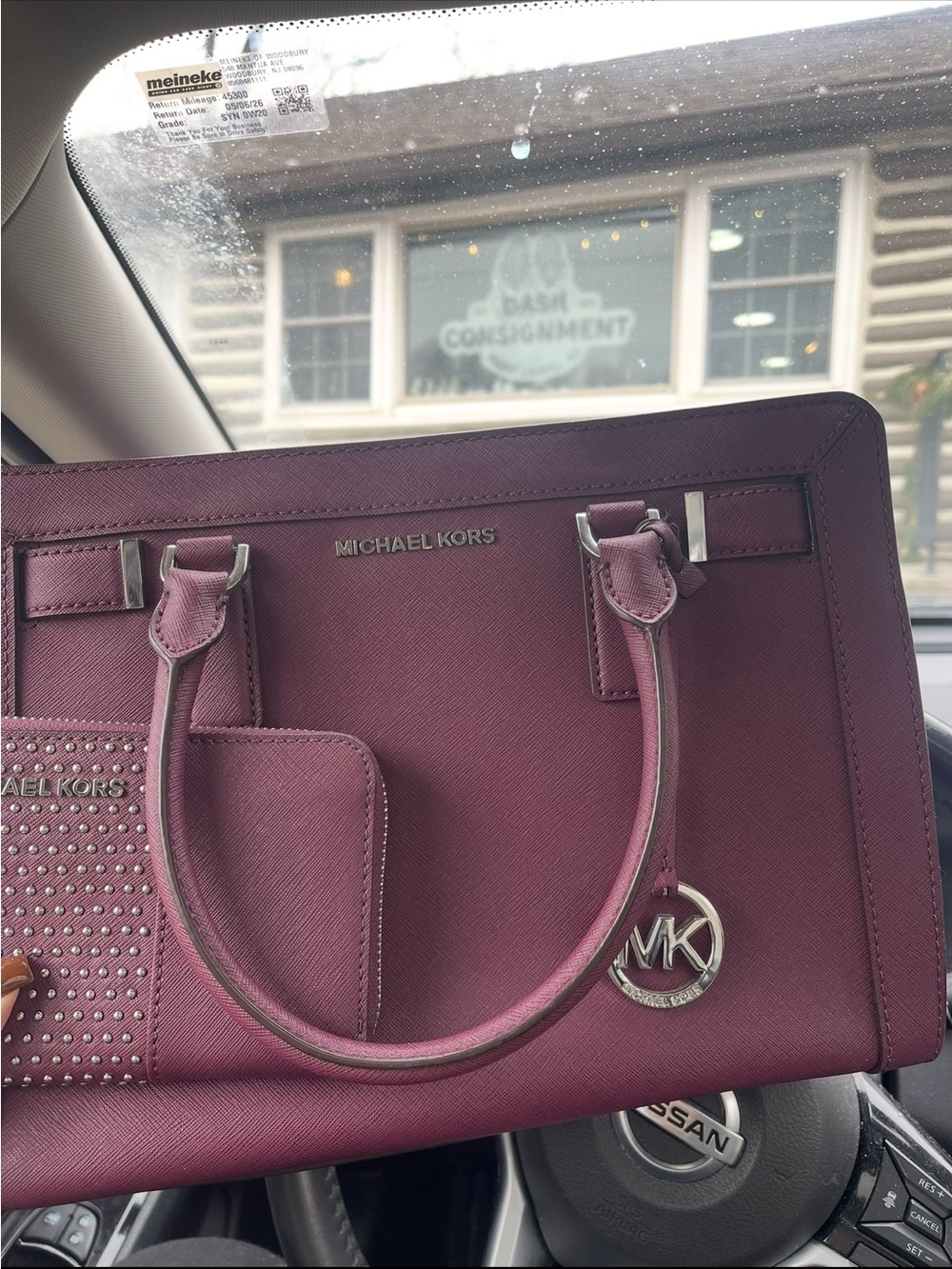 Michael Kors Purple Purse and Wallet Set
